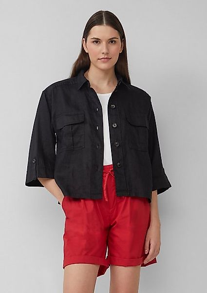 s.Oliver Langarmbluse Leinen-Overshirt im Relaxed Fit mit weiten 3/4-Ärmeln günstig online kaufen