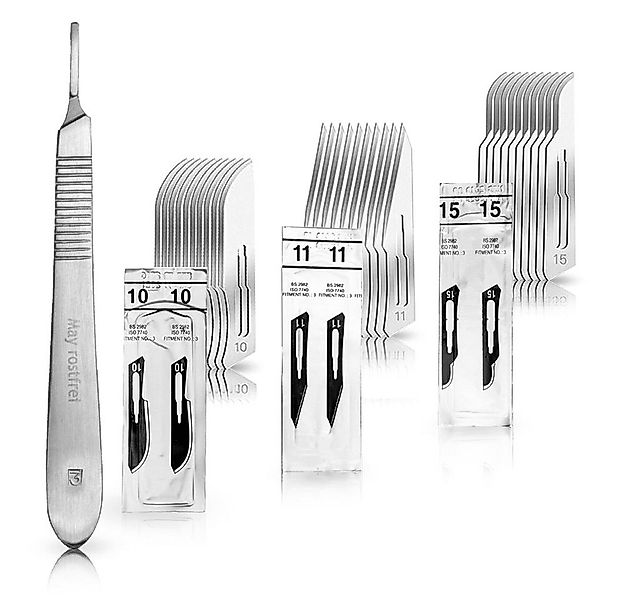 May Cuttermesser Set bestehend aus Mix von je 10 Stück Skalpellklingen Figu günstig online kaufen