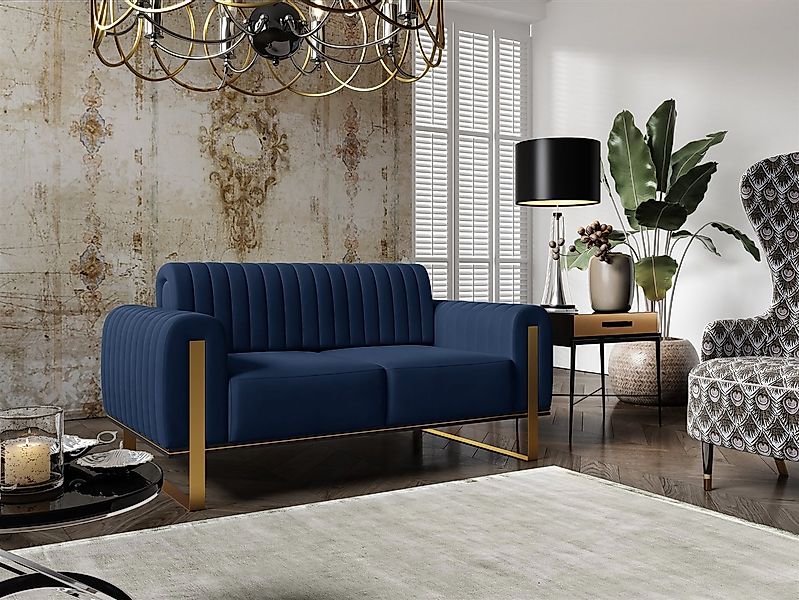 Fun Möbel 2-Sitzer Sofa Designersofa VALERIE in Stoff Elisa Velvet, auch im günstig online kaufen