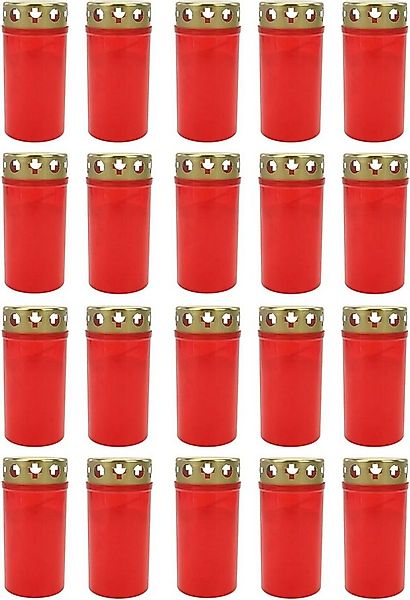 Best Choice Grabkerze Grabkerzen 20 Stück, Rot Grablicht Grablichtkerze Gol günstig online kaufen