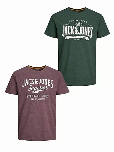 Jack & Jones T-Shirt 2er- Set T-Shirt Rundhals JJECORP Pack LOGO Print (2-t günstig online kaufen