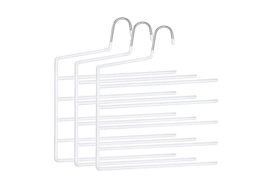 relaxdays Mehrfach-Kleiderbügel Mehrfachbügel Hosen im Set, weiß günstig online kaufen