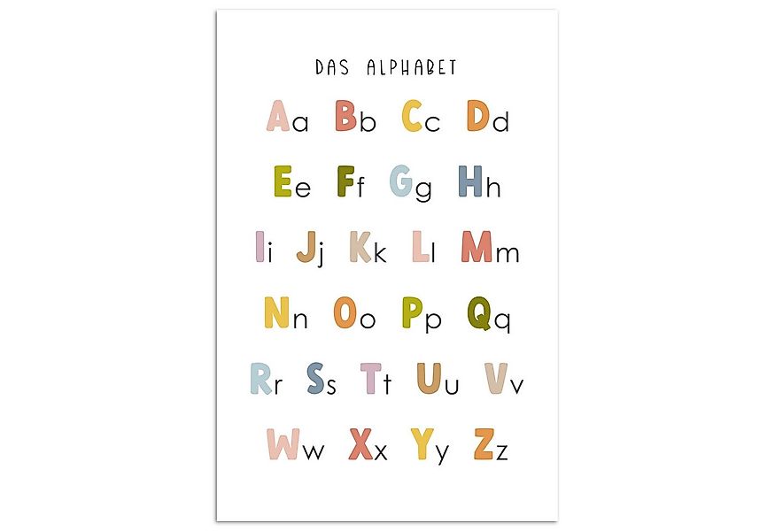 MuchoWow Poster Pädagogisch - Alphabet lernen - Farbenfroh - Weiß - Buchsta günstig online kaufen