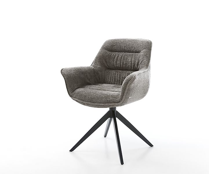 Drehstuhl Kaira-Flex Bouclé Soft Schlamm Kreuzgestell breit Schwarz 360° dr günstig online kaufen