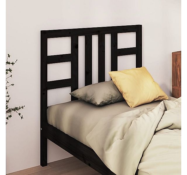 vidaXL Bett, Kopfteil Schwarz 96x4x100 cm Massivholz Kiefer günstig online kaufen
