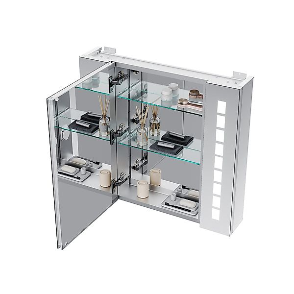 SONNI Badezimmerspiegelschrank Spiegelschrank LED Beleuchtung Aluminum günstig online kaufen