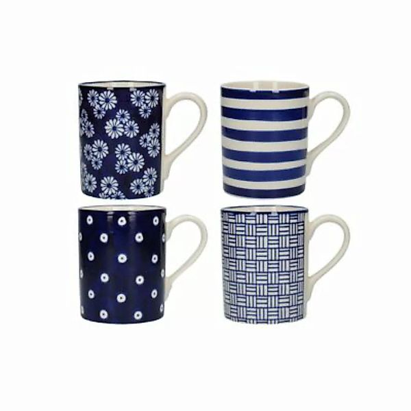 Neuetischkultur Tassen-Set 4-tlg. Keramik, blau gemustert London Pottery günstig online kaufen