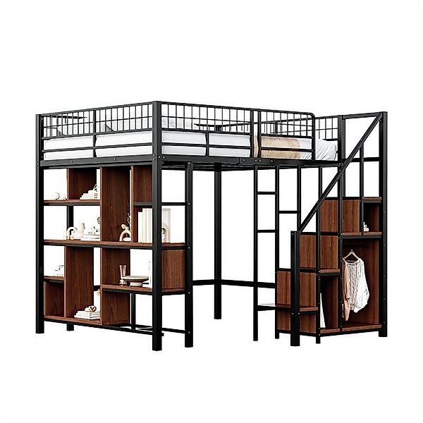 Sweiko Etagenbett Hochbett Kinderbett (Metallbett mit Ablageflächen und Tre günstig online kaufen