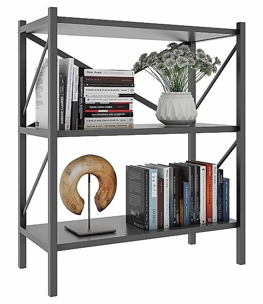 VCM Standregal "Holz Metall Stand Regal Büro Bücher Insasi 2fach" 1 Stk. tl günstig online kaufen