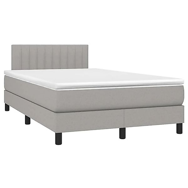 vidaXL Boxspringbett mit Matratze & LED Hellgrau 120x200 cm Stoff 3133301 günstig online kaufen