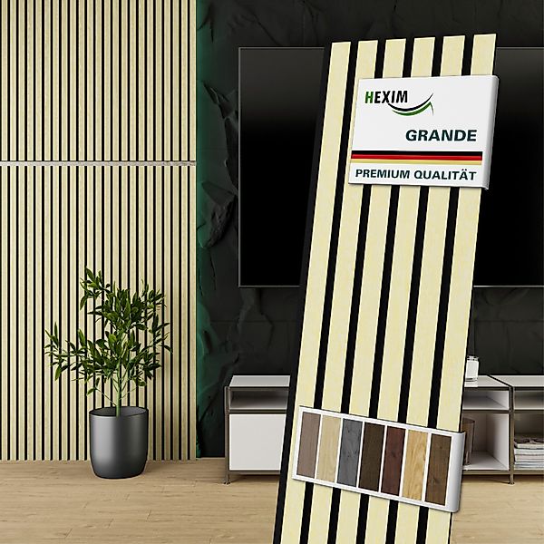 Hexim Wandpaneel, (Akustikpaneele Holz 140x30cm Grande günstig online kaufen