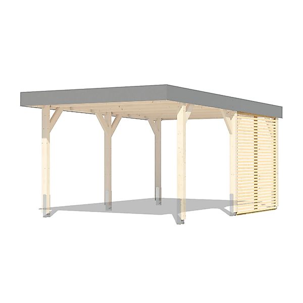 Karibu Seitenwand für Leimholz Carport Naturbelassen 225 x 225 x 1,8 cm günstig online kaufen