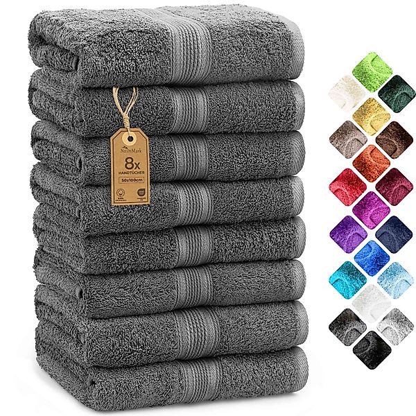 NatureMark Handtücher 8er-Set Frottier Handtücher 50x100cm, günstig online kaufen