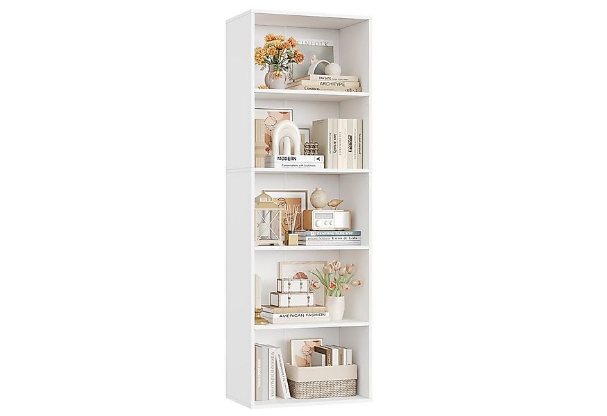 Homfa Bücherregal Regal mit 5 Fächern, 159cm Bücherschrank Standregal, vers günstig online kaufen