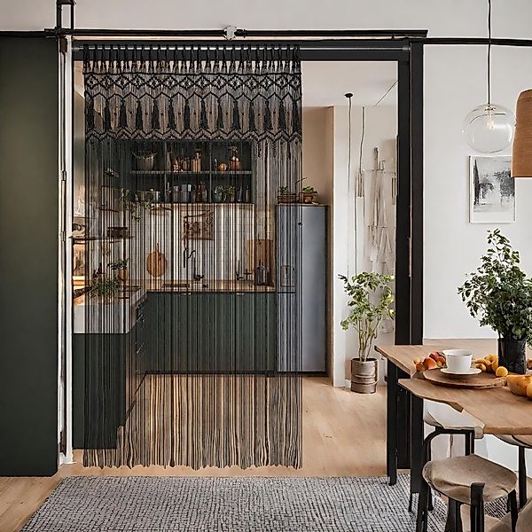 Cozyor Türvorhang Makramee 132 x 200 cm Boho Vorhang Fenstervorhang Raumtei günstig online kaufen