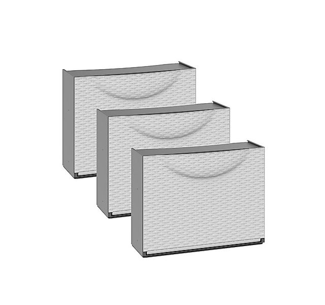 Kreher Schuhkipper Set: 3 x Schuhkipper in Rattan-Optik, Farbe: Weiß günstig online kaufen