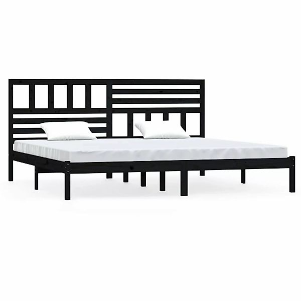 Vidaxl Massivholzbett Schwarz Kiefer 200x200 Cm günstig online kaufen