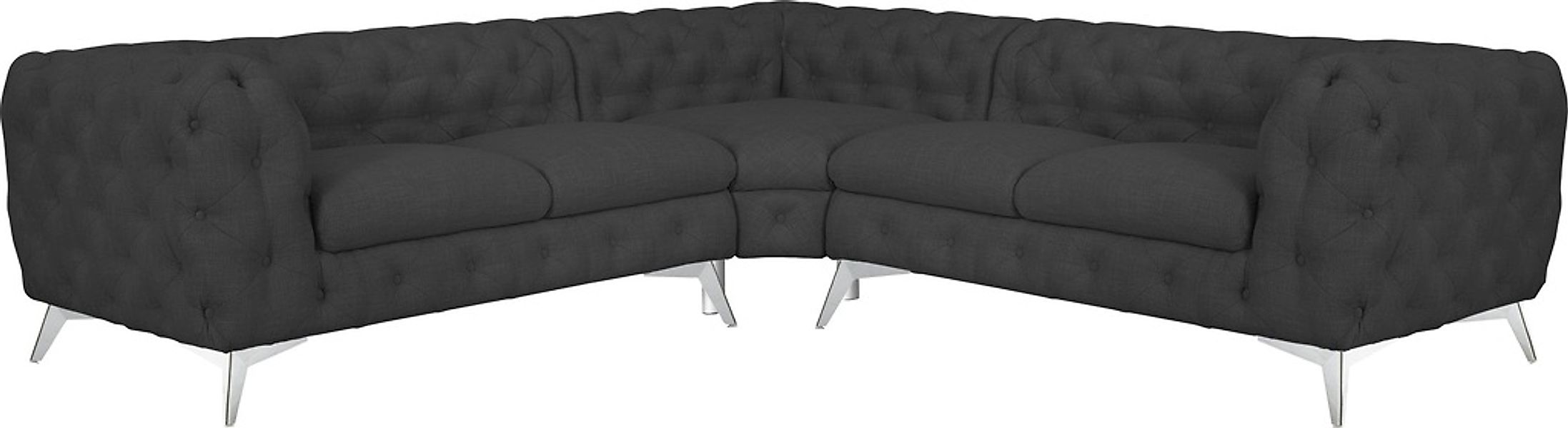 Leonique Chesterfield-Sofa "Ecksofa GLYNIS L-Form mit Wellenunterfederung, günstig online kaufen