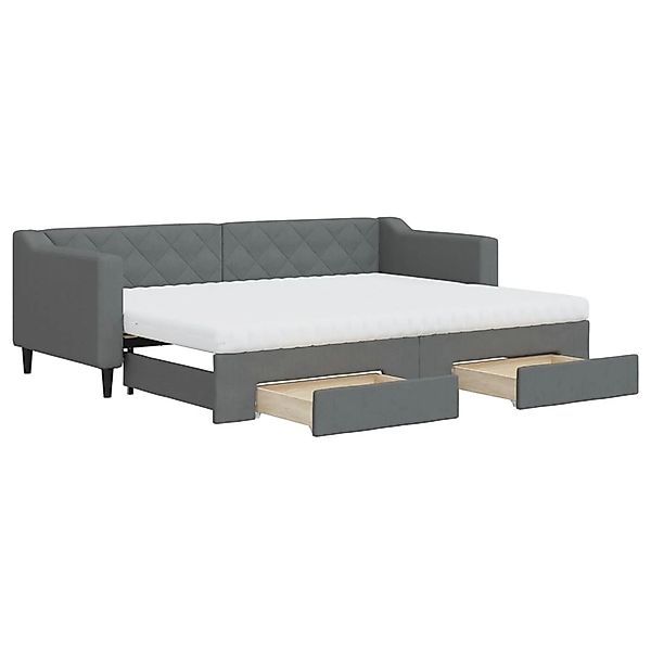 vidaXL Tagesbett Ausziehbar mit Schubladen Dunkelgrau 80x200 cm Stoff184660 günstig online kaufen