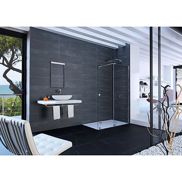 Hüppe Walk-In-Gleittür Xtensa Pure 1-tlg. f. Seg. BxH 120 x 200 cm R Silber günstig online kaufen