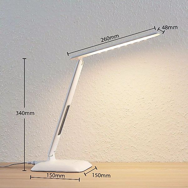 Lindby  LED-Tischlampe Ludmilla, Höhe 34 cm, weiß, Display günstig online kaufen