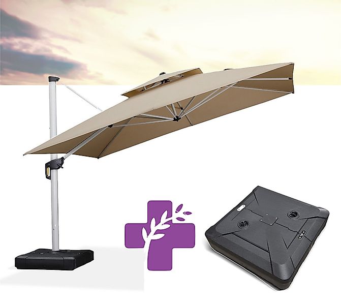 PURPLE LEAF Ampelschirm Quadratischer Außenbereich sonnenschirm, günstig online kaufen