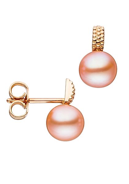 JOBO Perlenohrringe "Ohrringe mit Perlen", 585 Roségold mit Süßwasser-Zucht günstig online kaufen