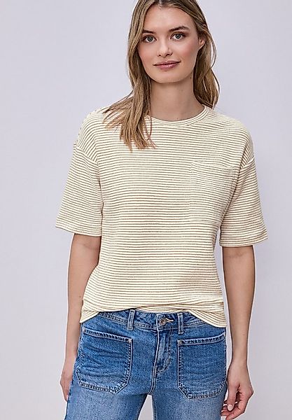 STREET ONE Kurzarmshirt mit Struktur Muster günstig online kaufen