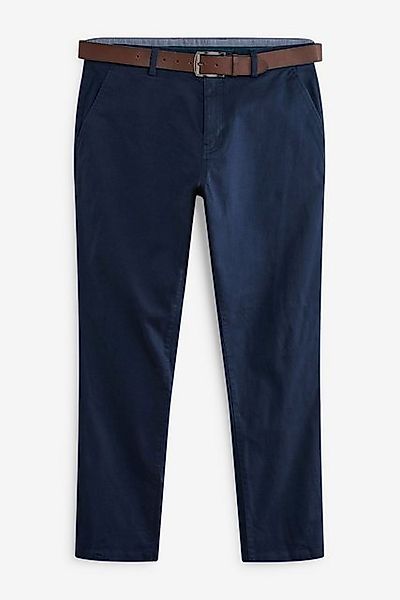 Next Chinohose Weiche Slim Fit Chinohose mit Gürtel (2-tlg) günstig online kaufen