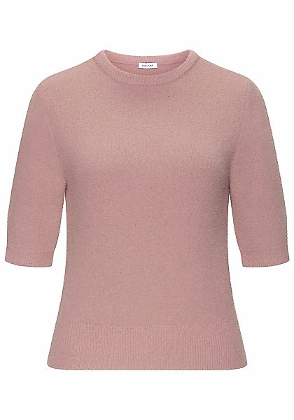 LASCANA Kurzarmpullover, flauschiger Strickpullover, figurnaher Schnitt günstig online kaufen