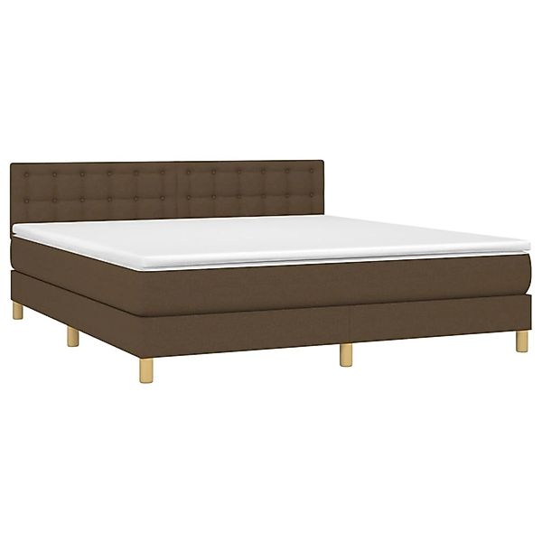vidaXL Boxspringbett mit Matratze & LED Dunkelbraun 180x200 cm Stoff 313405 günstig online kaufen