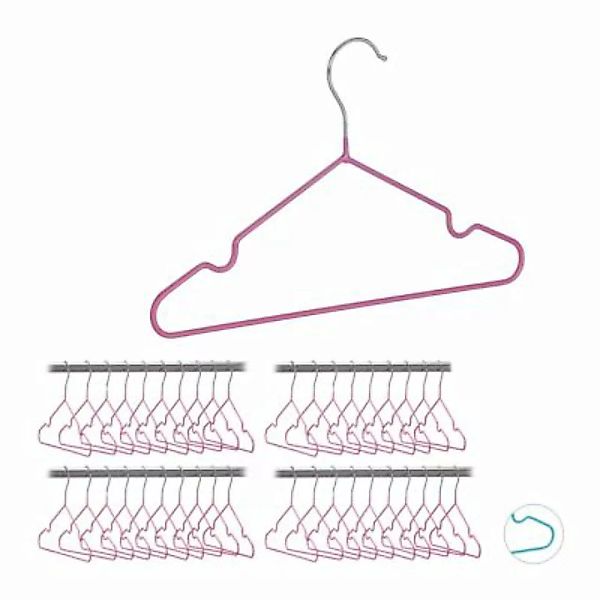 relaxdays 40 x Kinderkleiderbügel pink günstig online kaufen