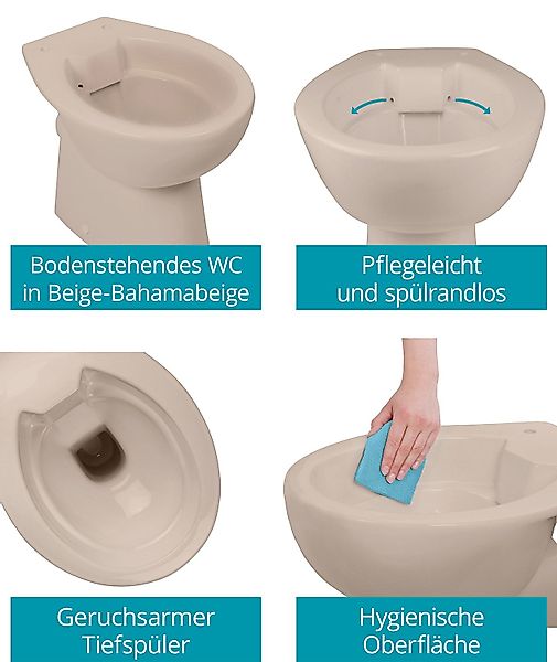 Calmwaters Tiefspül-WC Stand-WC spülrandlos, bodenstehend, Abgang günstig online kaufen