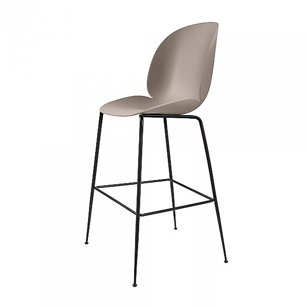 Gubi - Beetle Bar Chair Barhocker Schwarz 118cm - neues beige/Sitz Polyprop günstig online kaufen