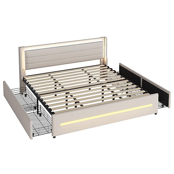 STILVORA Polsterbett 180×200 Bettgestell mit Matratze,Jugendbett mit Staura günstig online kaufen