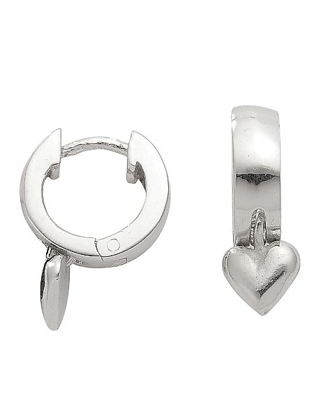 Adelia´s Paar Ohrhänger "925 Silber Ohrringe Creolen Herz Ø 10,8 mm", Silbe günstig online kaufen