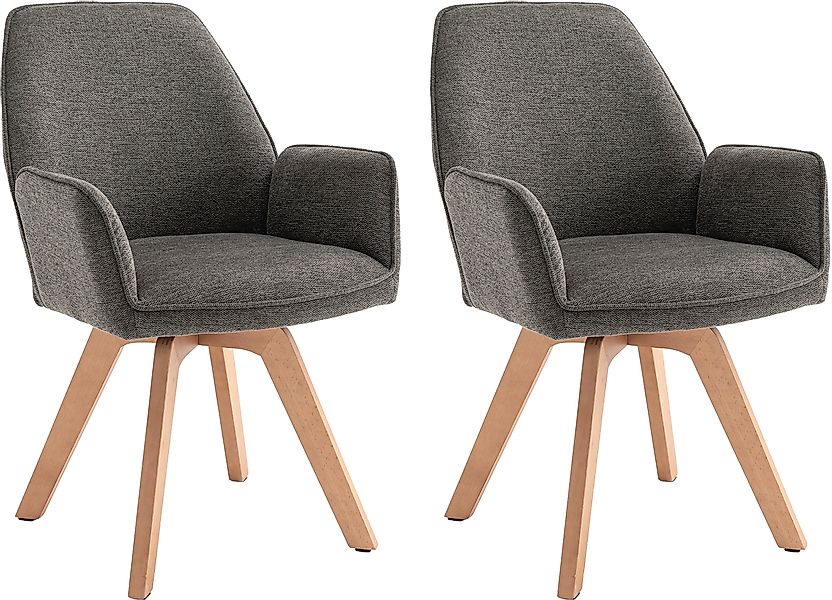 byLIVING Esszimmerstuhl »Tony«, (Set), 2 St., Webstoff, mit Massivholzgeste günstig online kaufen