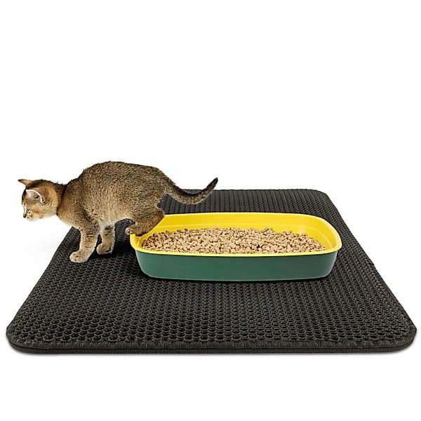 KARAT Katzenstreumatte Charly in Wabendesign Abwaschbar Anthrazit 76 x 61 c günstig online kaufen