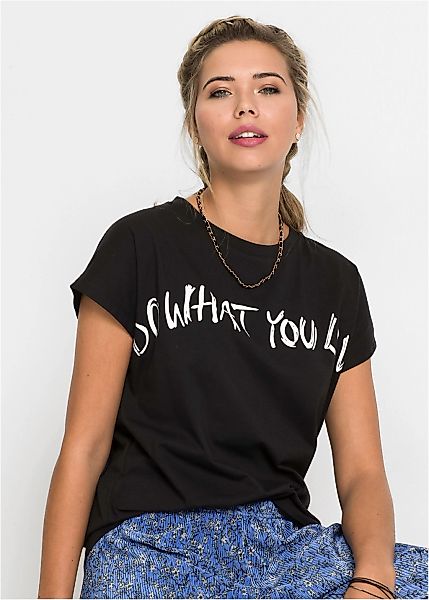 bonprix Oversize-Shirt bequeme Passform, Kurzarm-Design, aus reiner Baumwol günstig online kaufen