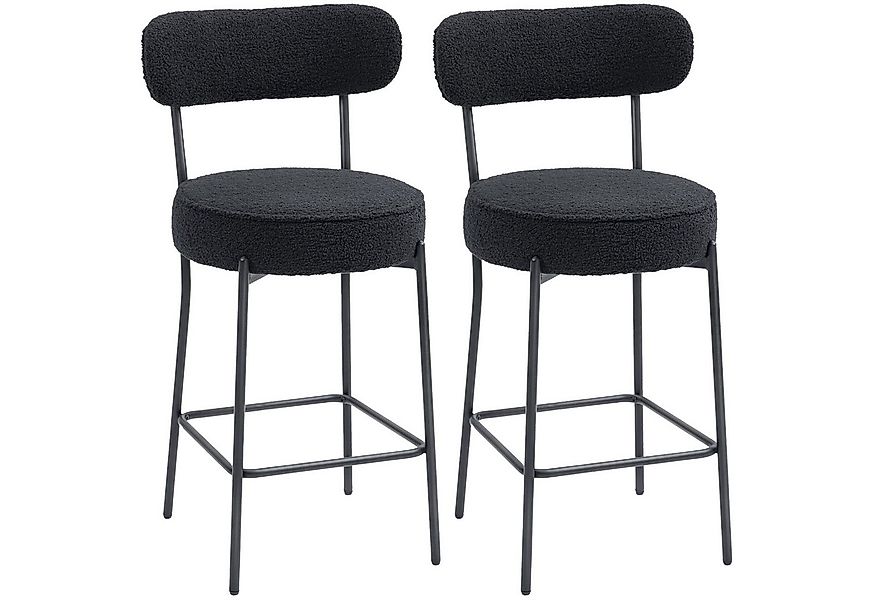 HOMCOM Barhocker mit Polstersitz und Fußstütze (Barstuhl, 2 St., Bistrohock günstig online kaufen