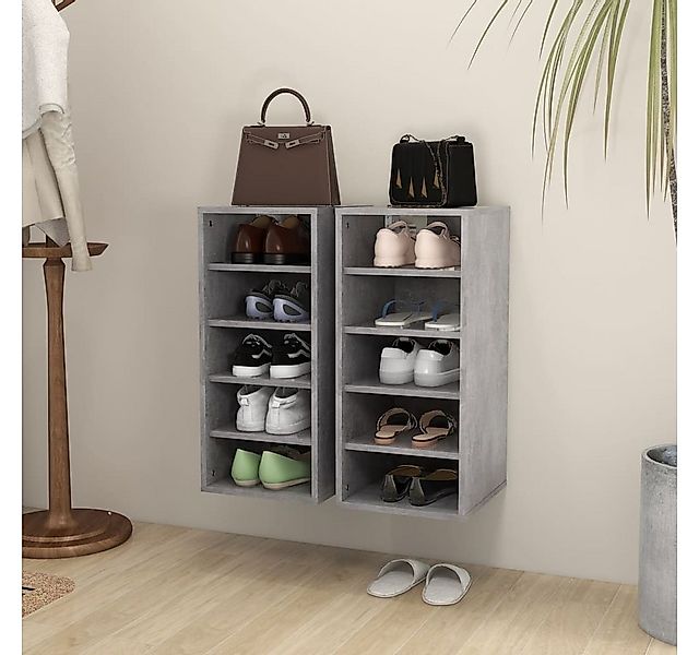 vidaXL Schuhschrank Schuhschränke 2 Stk Betongrau 31,5x35x70 cm Spanplatte günstig online kaufen