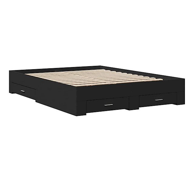 vidaXL Bett Bettgestell mit Schubladen Schwarz 140x200 cm Holzwerkstoff günstig online kaufen