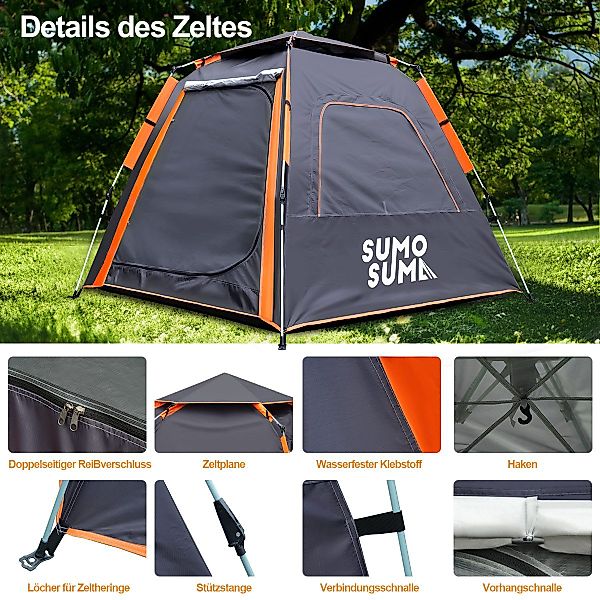 Sumosuma Kuppelzelt Campingzelt Automatisches, Pop Up günstig online kaufen