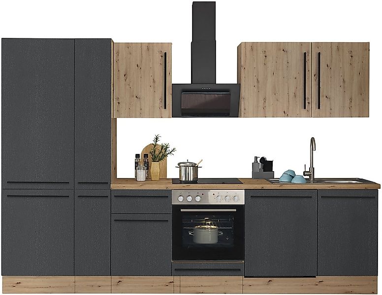 KOCHSTATION Küchenzeile Florida, Breite 310 cm, wahlweise mit E-Geräten,Sof günstig online kaufen