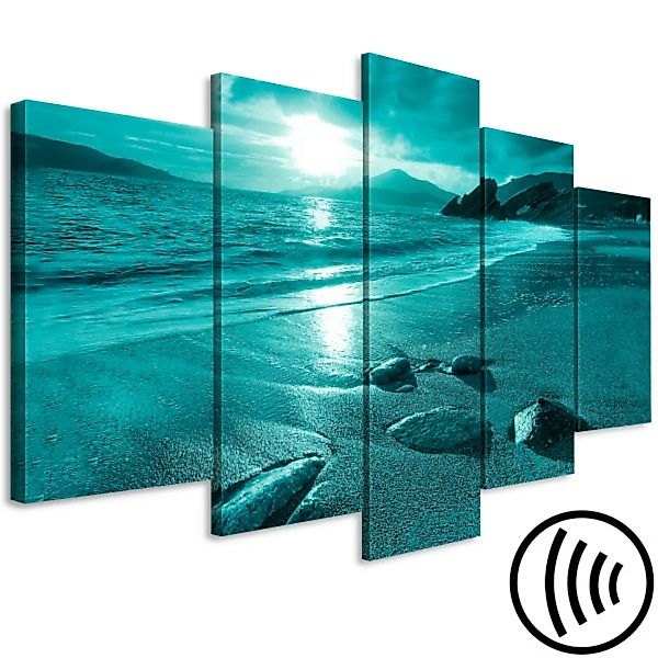 Wandbild Enchanted Ocean (5 Parts) Wide Turquoise XXL günstig online kaufen