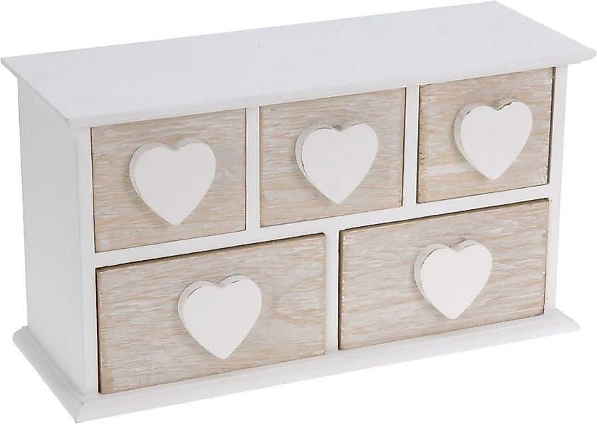 Spetebo Schmuckkasten Holz Schmuckkästchen mit 5 Schubladen - 24 x 13 cm, K günstig online kaufen