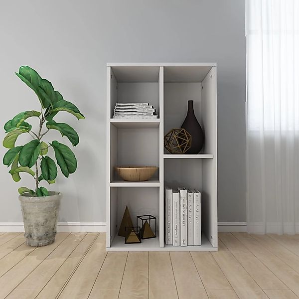 VidaXL Bücherregal/Sideboard Hochglanz-Weiß 50x25x80 cm Holzwerkstoff günstig online kaufen