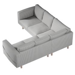 Bezug für Norsborg 4-Sitzer Ecksofa, schwarz-beige, Norsborg 4-Sitzer Eckso günstig online kaufen