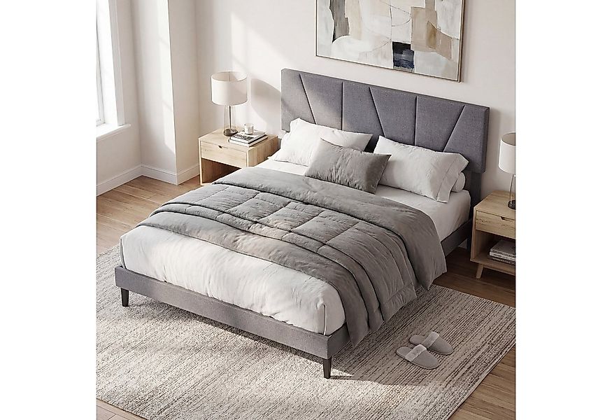 COSTWAY Polsterbett (1-tlg), Bettrahmen, Bettgestell, mit höhenverstellbare günstig online kaufen