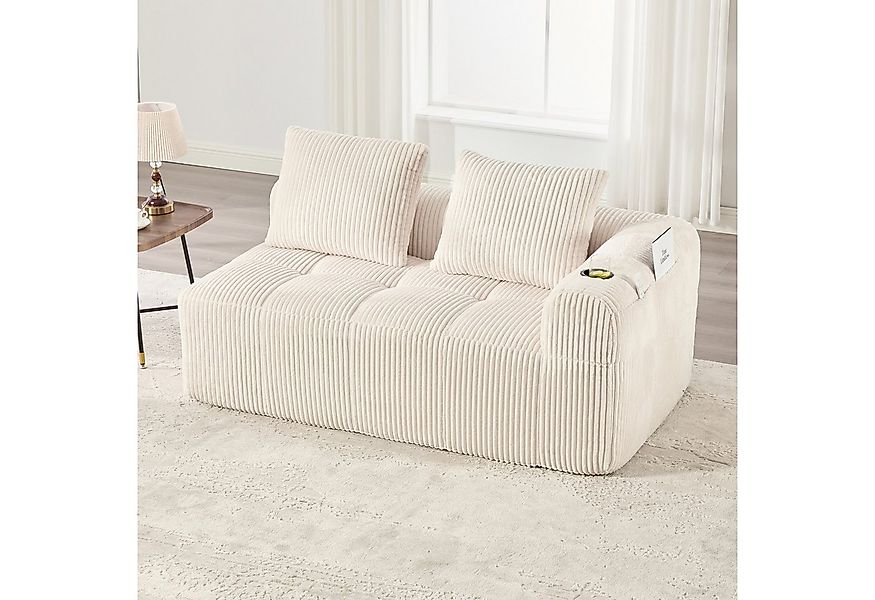 MODFU Sofa Cord-Kompaktsofa, mit seitlicher Tasche für Handy & Fernbedienun günstig online kaufen